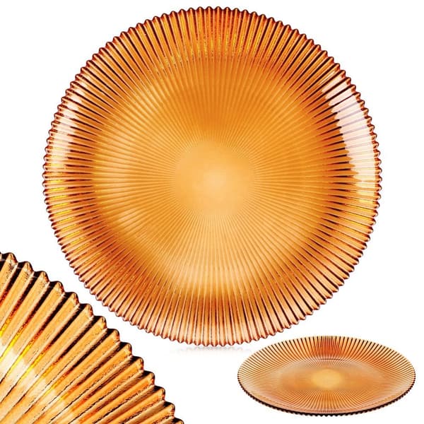 Desserttallerken i gult glass 21 cm