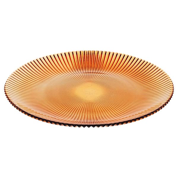 Desserttallerken i gult glass 21 cm