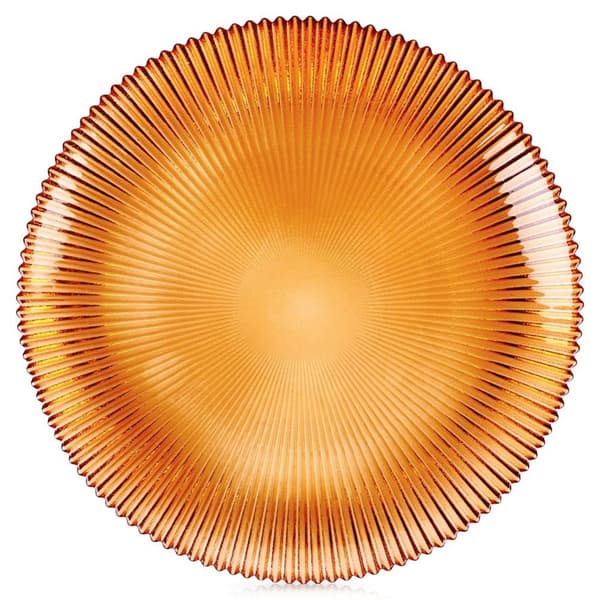 Desserttallerken i gult glass 21 cm