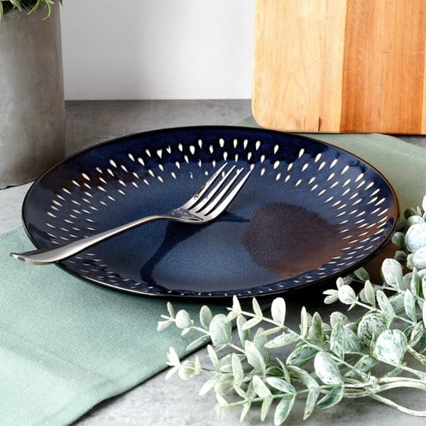 Keramisk desserttallrik, marinblå, 22 cm