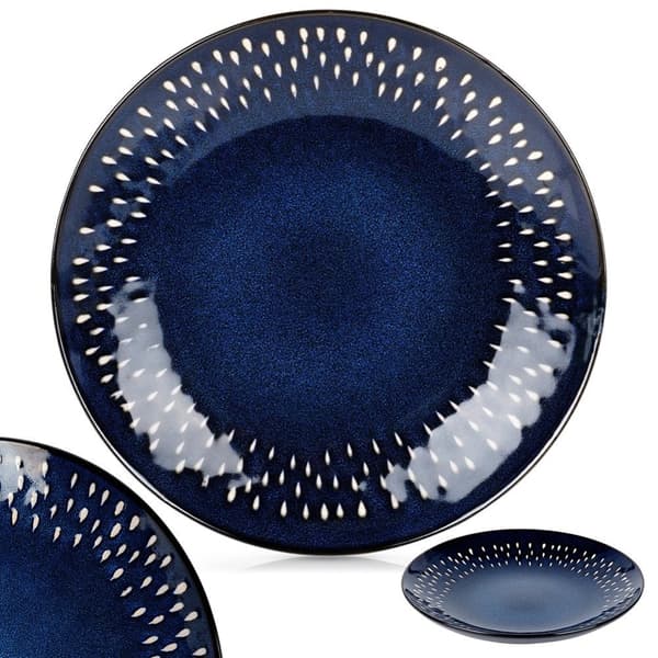 Keramisk desserttallrik, marinblå, 22 cm