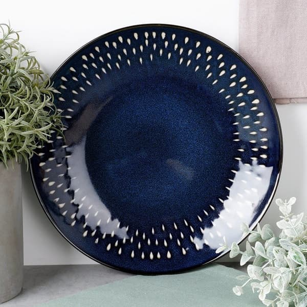 Keramisk desserttallrik, marinblå, 22 cm