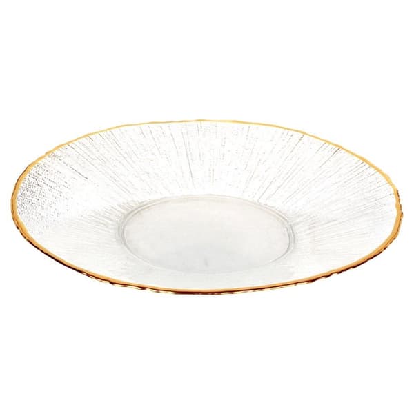 Glas dessert tallrik guld 21 cm