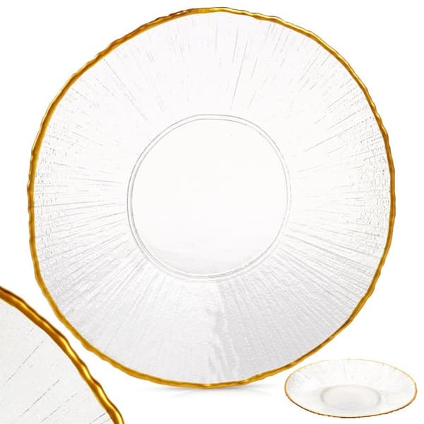 Glas dessert tallrik guld 21 cm