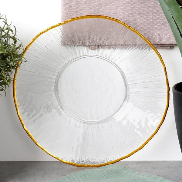 Glas dessert tallrik guld 21 cm