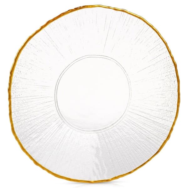 Glas dessert tallrik guld 21 cm