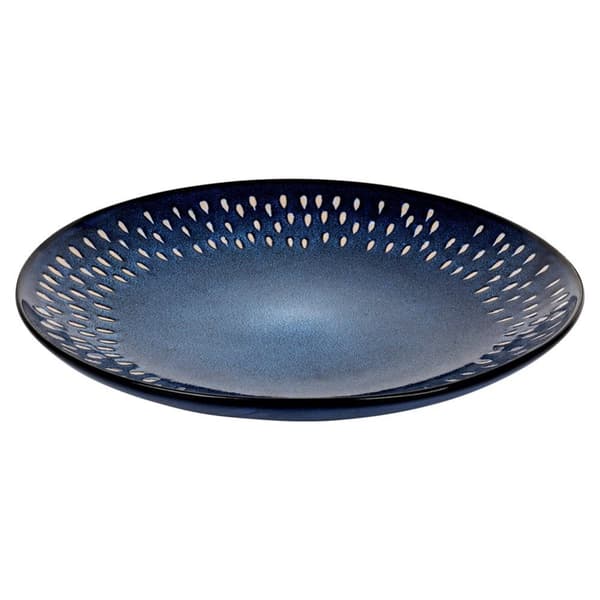 Middagstallerken, keramikk, grunt, marineblå, 28 cm