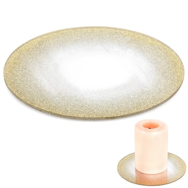 Teline koristeellisille kynttiläkoostumuksille, peililasi, glitter, 15 cm