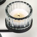 Miniatyrbilde 4 av 7: Sort metalllysestake med glassinnsats for 5 lys 21x21x12 cm