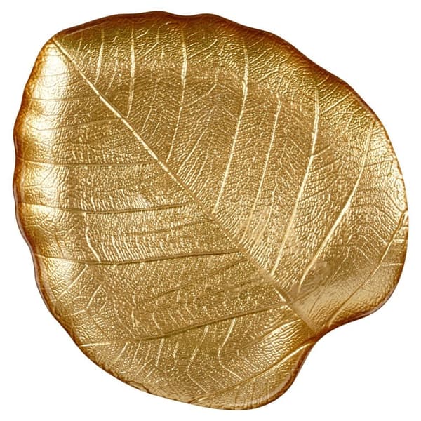 Glasguld serveringsfad 18x16 cm