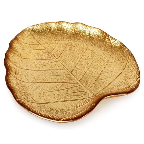 Glasguld serveringsfad 18x16 cm