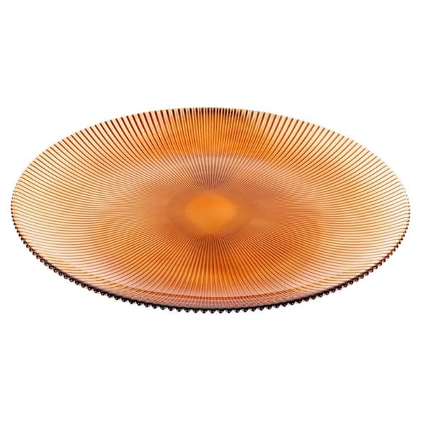 Bärnstensfärgad glasplatta, fat, 33 cm