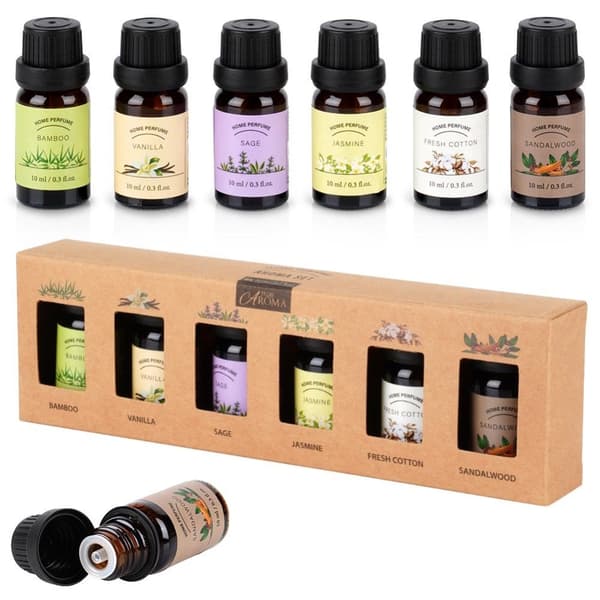 Sett med eteriske oljer 10 ml 6 stk.