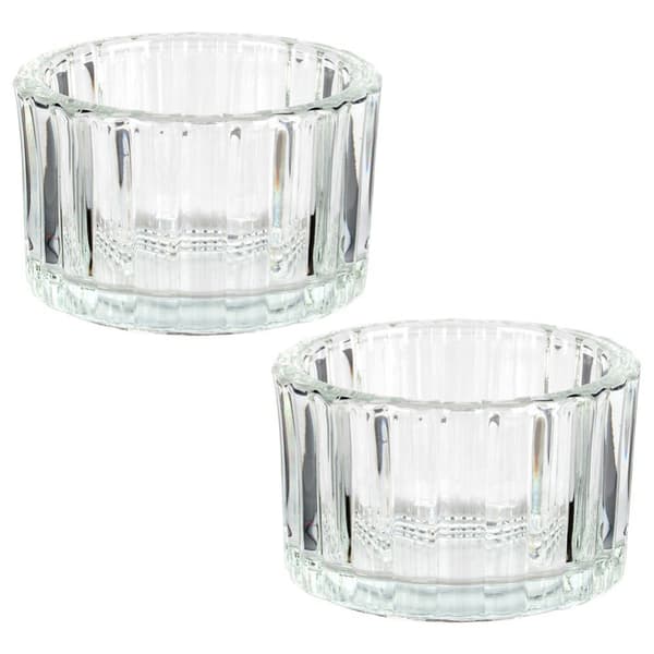 Telysholder i glass 5,7 cm 2 stk.