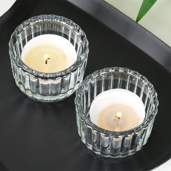 Telysholder i glass 5,7 cm 2 stk.