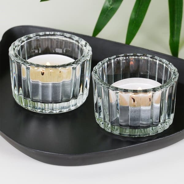 Telysholder i glass 5,7 cm 2 stk.