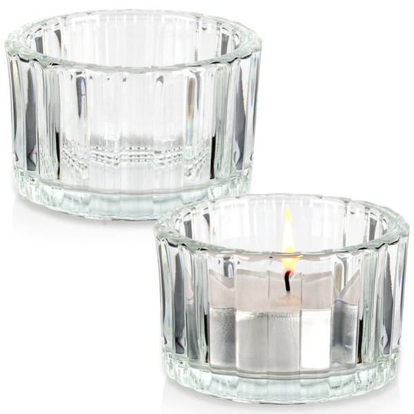 Telysholder i glass 5,7 cm 2 stk.