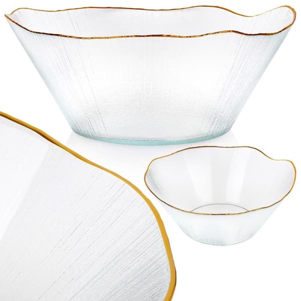 Salatskål glass gull 27 cm, 2,8 l
