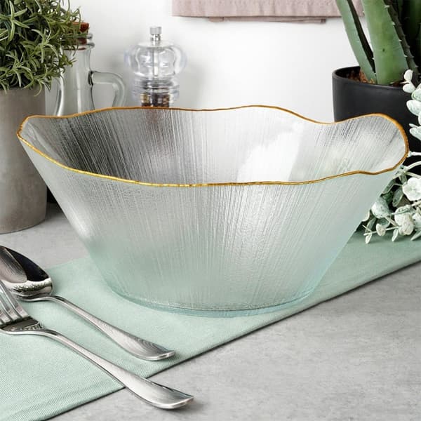 Salatskål glass gull 27 cm, 2,8 l