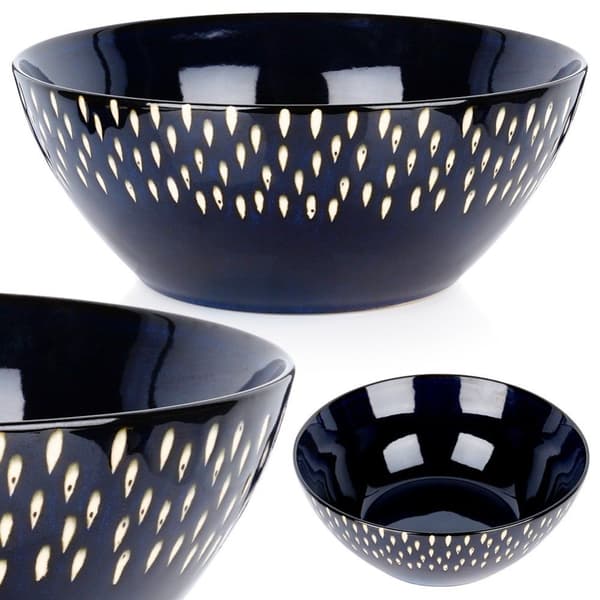 Keramisk salatskål, marineblå, 23 cm, 2 l