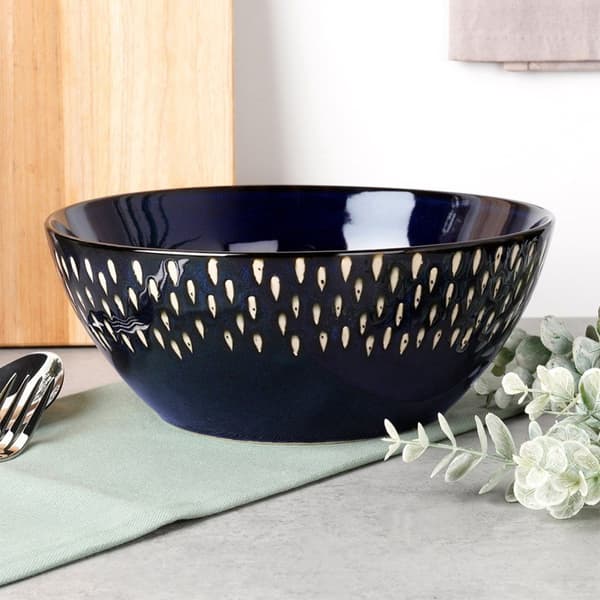 Keramisk salatskål, marineblå, 23 cm, 2 l