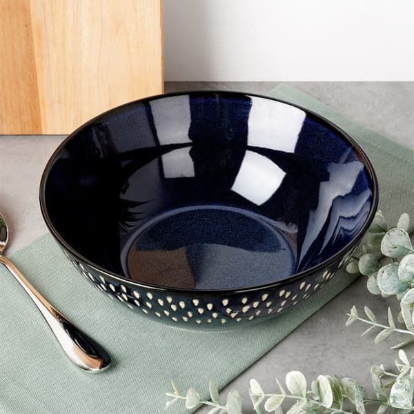 Keramisk salatskål, marineblå, 20 cm, 1,1 l