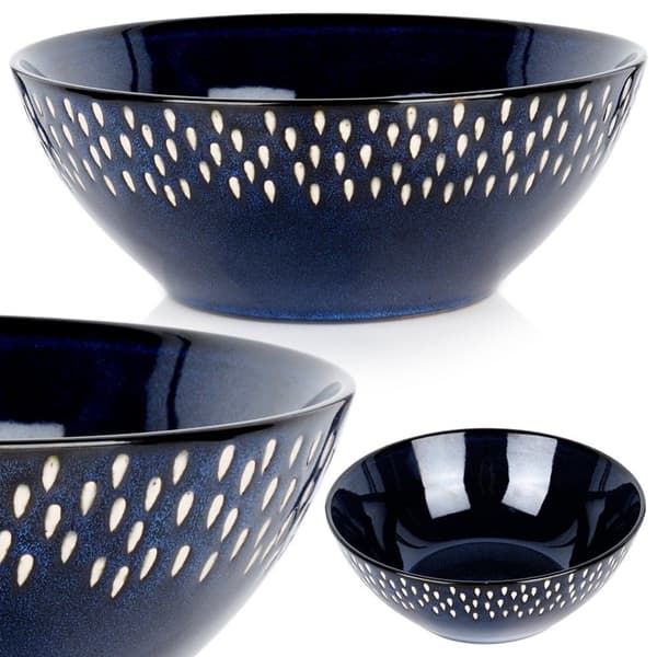 Keramisk salatskål, marineblå, 20 cm, 1,1 l