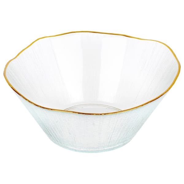 Salatskål glas guld 21 cm, 1,2 l