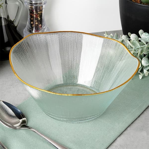 Salatskål glas guld 21 cm, 1,2 l