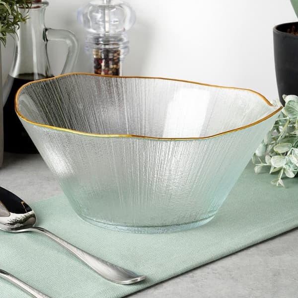 Salatskål glas guld 21 cm, 1,2 l