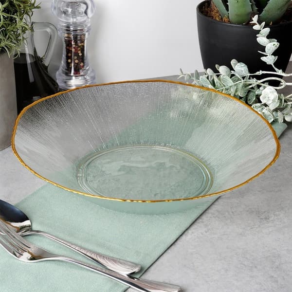 Salatskål glas guld 29,5 cm, 1,6 l