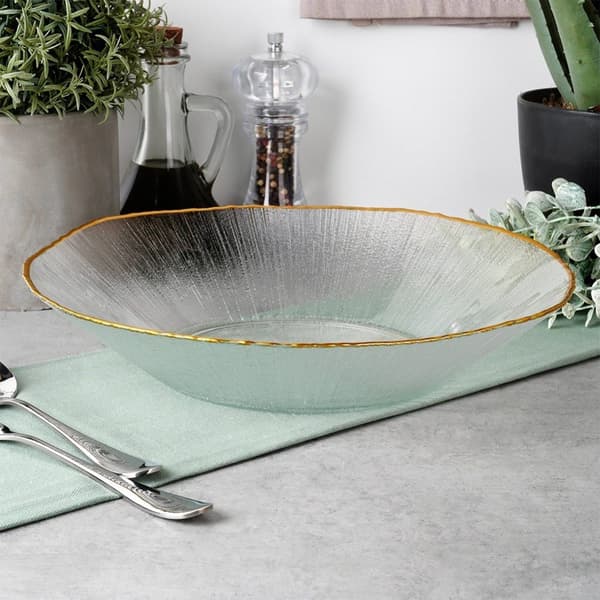 Salatskål glas guld 29,5 cm, 1,6 l