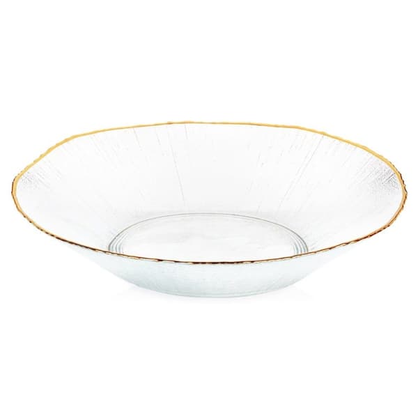 Salatskål glas guld 29,5 cm, 1,6 l