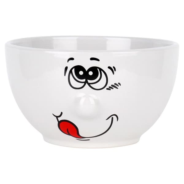 Keramiske smileyskåler 13,5 cm, 550 ml 6 stk.