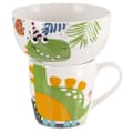Miniatyrbild 1 av 6: Barnmugg med skål, porslinsdinosaurie, 2 st.