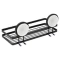 Pikkukuva 4 / 10: Musta metallinen suihkuhylly imukupeilla 25x10x8,5 cm