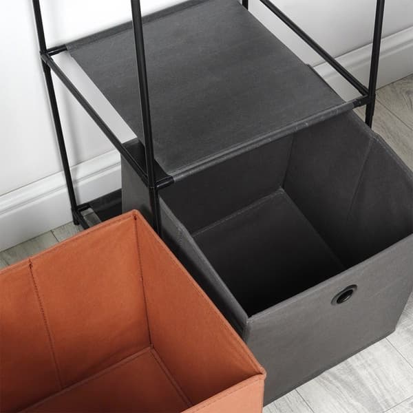 Metallhylle med beholdere 34,5x34,5x100 cm