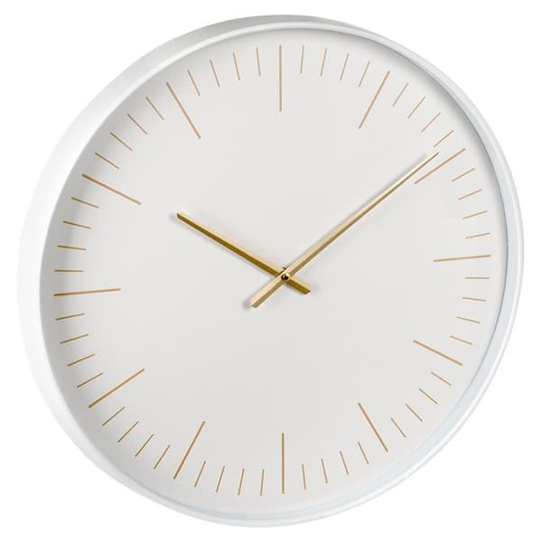 Veggklokke hvitt gull 50 cm