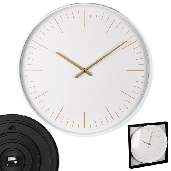 Veggklokke hvitt gull 50 cm