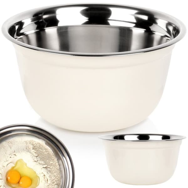 Kjøkkenskål i hvit stål 26 cm, 4,2 l