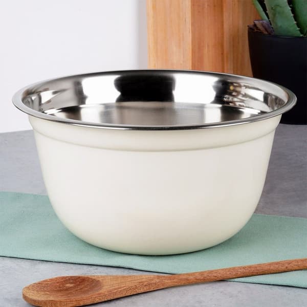 Kjøkkenskål i hvit stål 26 cm, 4,2 l