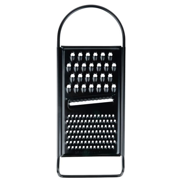 Kjøkkenhøvel, stål, sort, flat, 3 kniver, 28,5 cm
