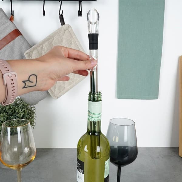 Vinautomat med kylinsats, stål, 32 cm