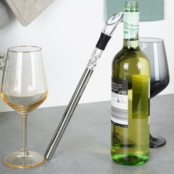 Vinautomat med kylinsats, stål, 32 cm
