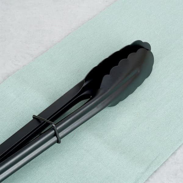 Køkkentang stål sort 31 cm