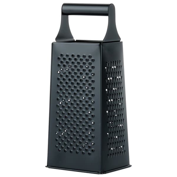 Køkken rivejern, stål, sort, 4-sidet, 25 cm