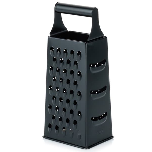 Køkken rivejern, stål, sort, 4-sidet, 25 cm