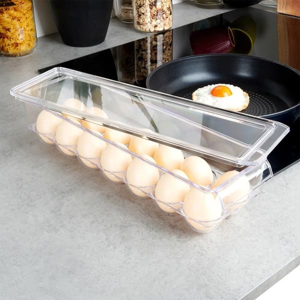 Eggbeholder med lokk til 14 egg