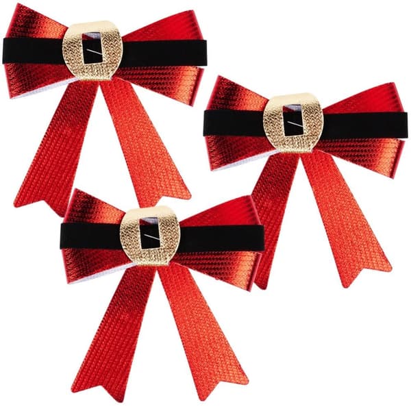 Juldekorativ rosett 10x10 cm 3 st.