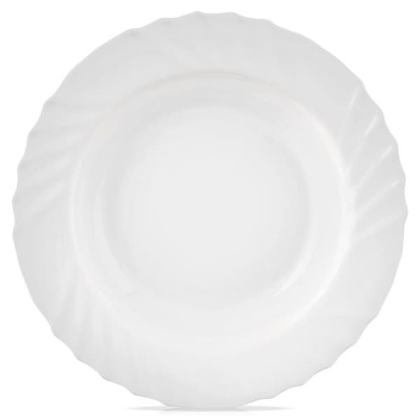Dyp glass middagstallerken hvit LUNA 22,5 cm, 350 ml